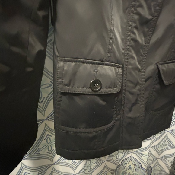 Ann Taylor Sleek Black WeatherProof Jacket, Fully Lined w/Zipper Closure Pockets - Picture 11 of 14